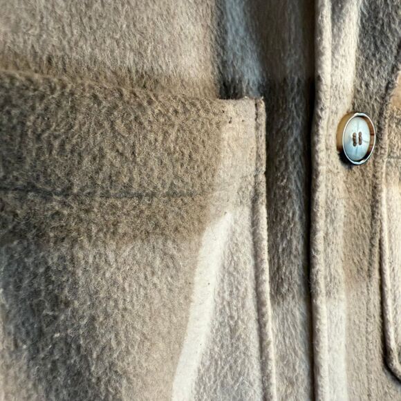 H&M Oversized Plaid Shacket Checkered Jacket Relaxed Fit Beige Plaid Women’s XS - Picture 3 of 9